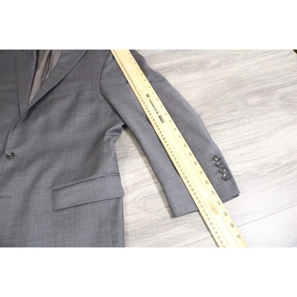 54L Hart Schaffner Marx Gray Wool 2-Piece Suit Trousers Jacket Pants 39 - Picture 6 of 15